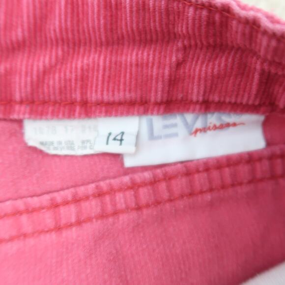 Vintage 90s Levi's Pink Corduroy Pants Pink Tab Straight Leg 28" - Picture 5 of 6